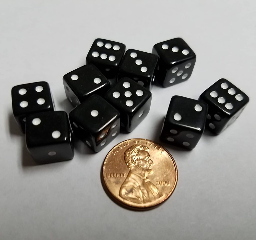 10mm Small Dice with Dots – Rook Robot Gaming